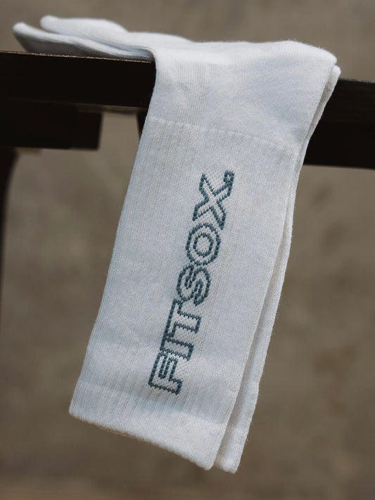 Fitsox Crew Cotton Socks - White