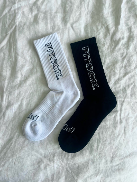 Fitsox Crew Socks - 2 pack - Black & White