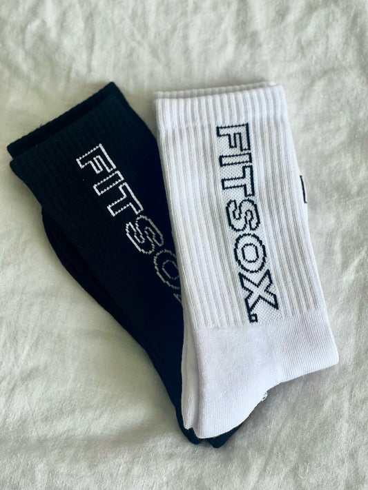 Fitsox Crew Socks - 2 pack - Black & White